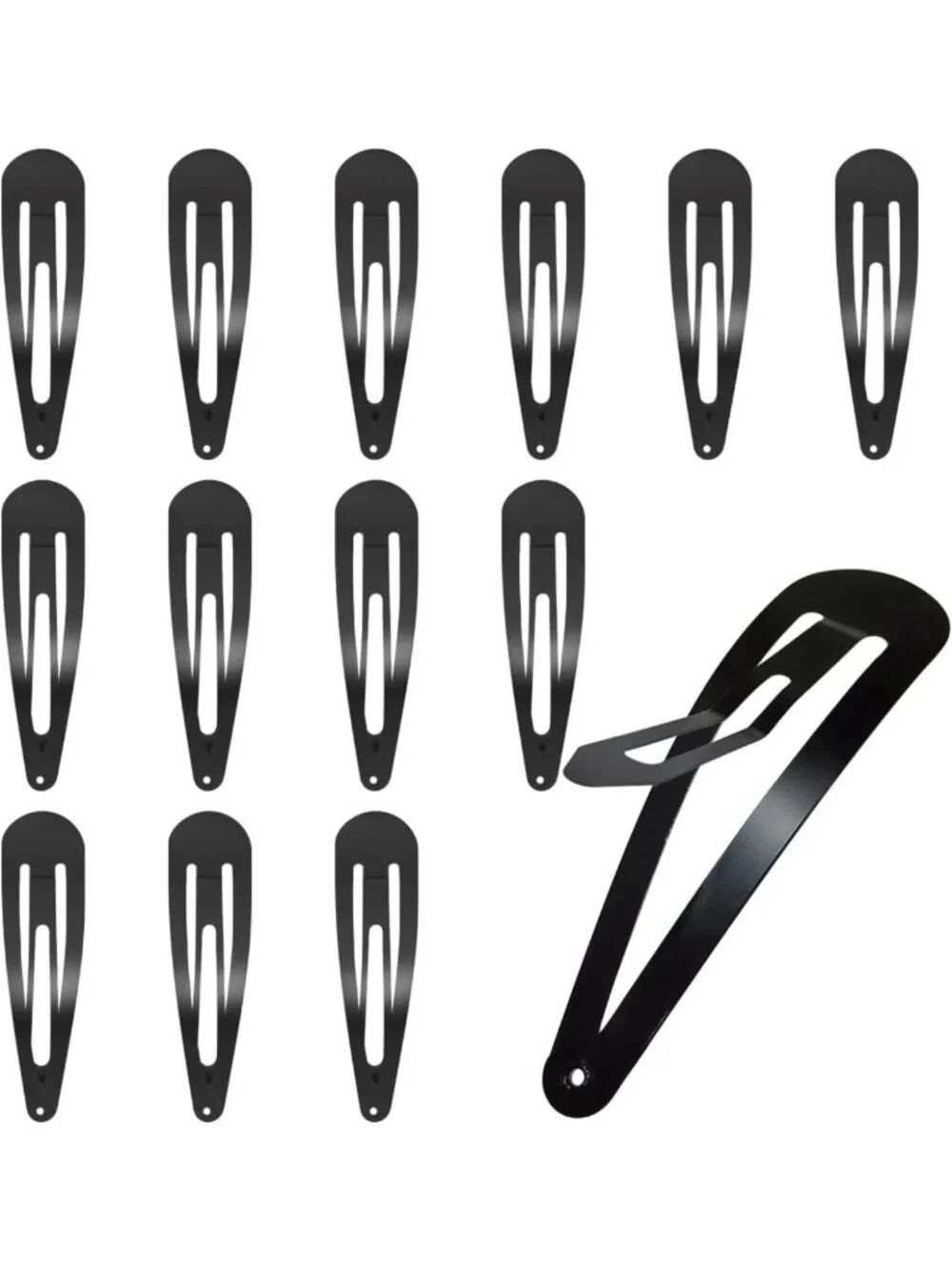 30 Pcs Big Snap Hair Clips - 3.1 Inch Barrettes for All Hair Types (Black)